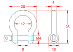 JSZB01 Grillete curvado con perno de rosca