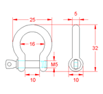 JSZB02 Grillete curvado con perno de rosca