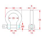 JSZB03 Grillete curvado con perno de rosca