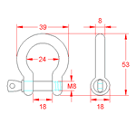 JSZB04 Grillete curvado con perno de rosca