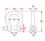 JSZB05 Grillete curvado con perno de rosca