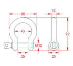 JSZB06 Grillete curvado con perno de rosca