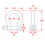 JSZB07 Grillete curvado con perno de rosca