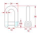 JSZD09 Grillete De con perno de llave Allen