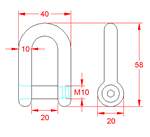 JSZD11 Grillete De con perno de llave Allen