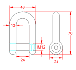 JSZD12 Grillete De con perno de llave Allen