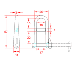 JSZD28 Grillete pin De con llave de barra