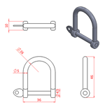 JSZD31 Grillete De con perno enroscado-4.5mm