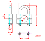 JSZU09 Soporte de puntal (Para puntal de 25mm)