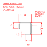 JS-TRC20S Perfil para esquina