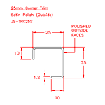 JS-TRC25S Perfil para esquina