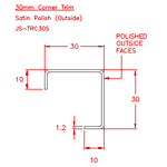 JS-TRC30S Perfil para esquina