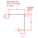 JS-TRC40S Perfil para esquina