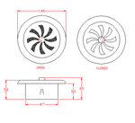 JSVG03 Obturador rotativo de ventilacin, Con mosquitera