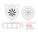 JSVG04 Obturador rotativo de ventilacin, Con mosquitera