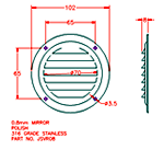 JSVR08 Rejilla redonda de ventilacin
