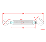 JSWS43 Tensor caja abierta Cncamo / Gancho